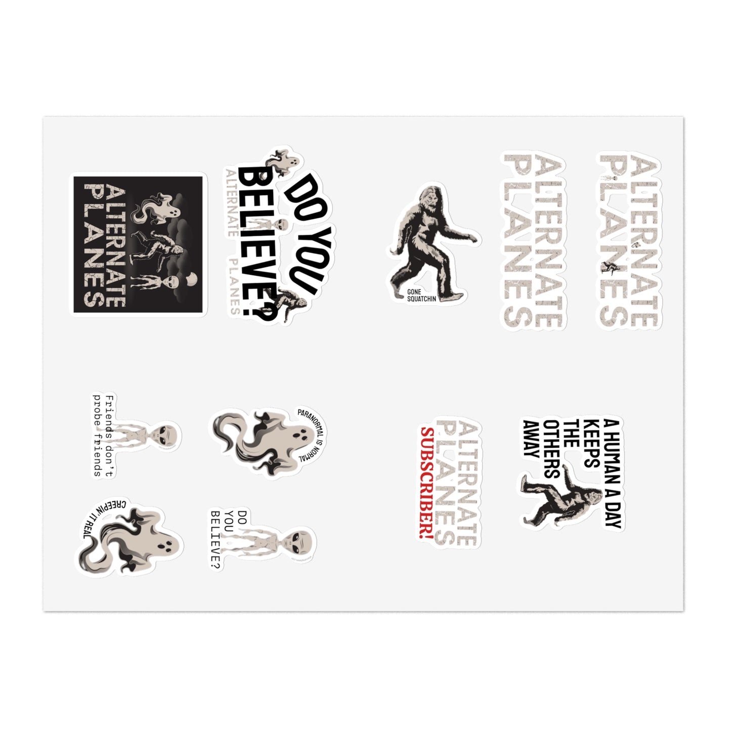 Sticker Bundle, Alternate Planes Paranormal Investigation Show Characters