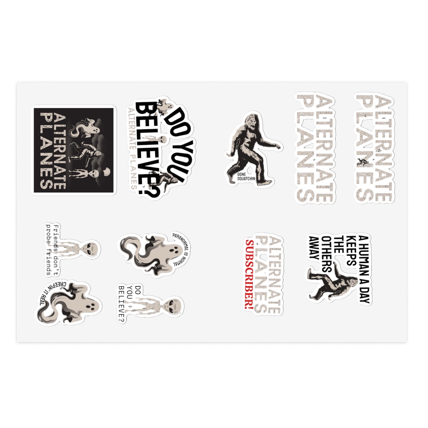 Sticker Bundle, Alternate Planes Paranormal Investigation Show Characters