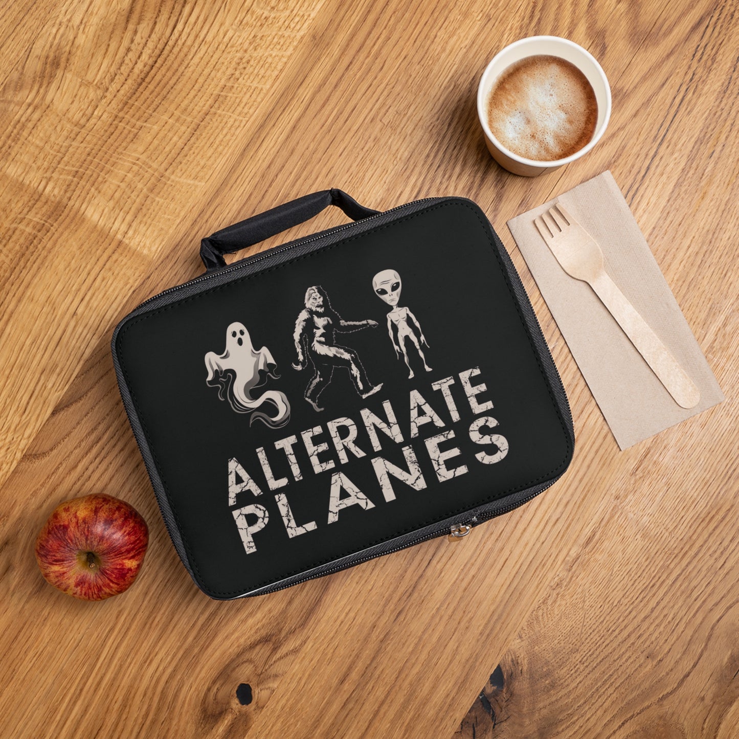 Spooky-Themed Lunch Bag for Kids, Fun Lunchbox for School, Halloween Lunch Tote, Ghosts & Aliens Design, Kids Lunch Carrier