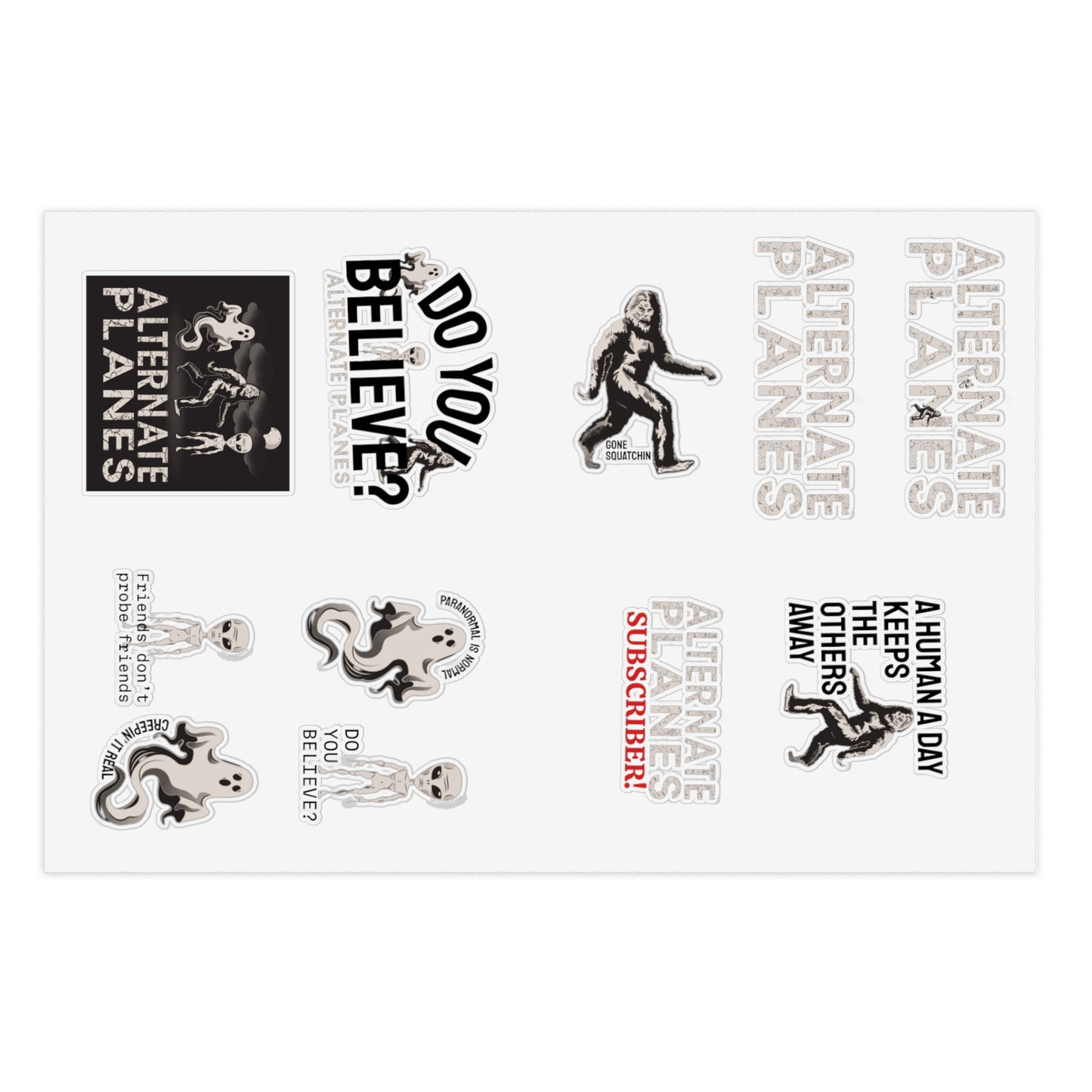 Sticker Bundle, Alternate Planes Paranormal Investigation Show Characters