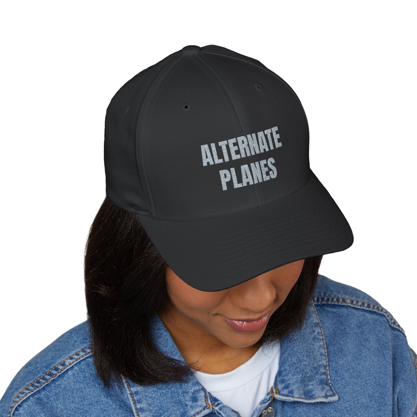 Alternate Planes Embroidered Cap — Aviation Graphic Closed-Back Hat
