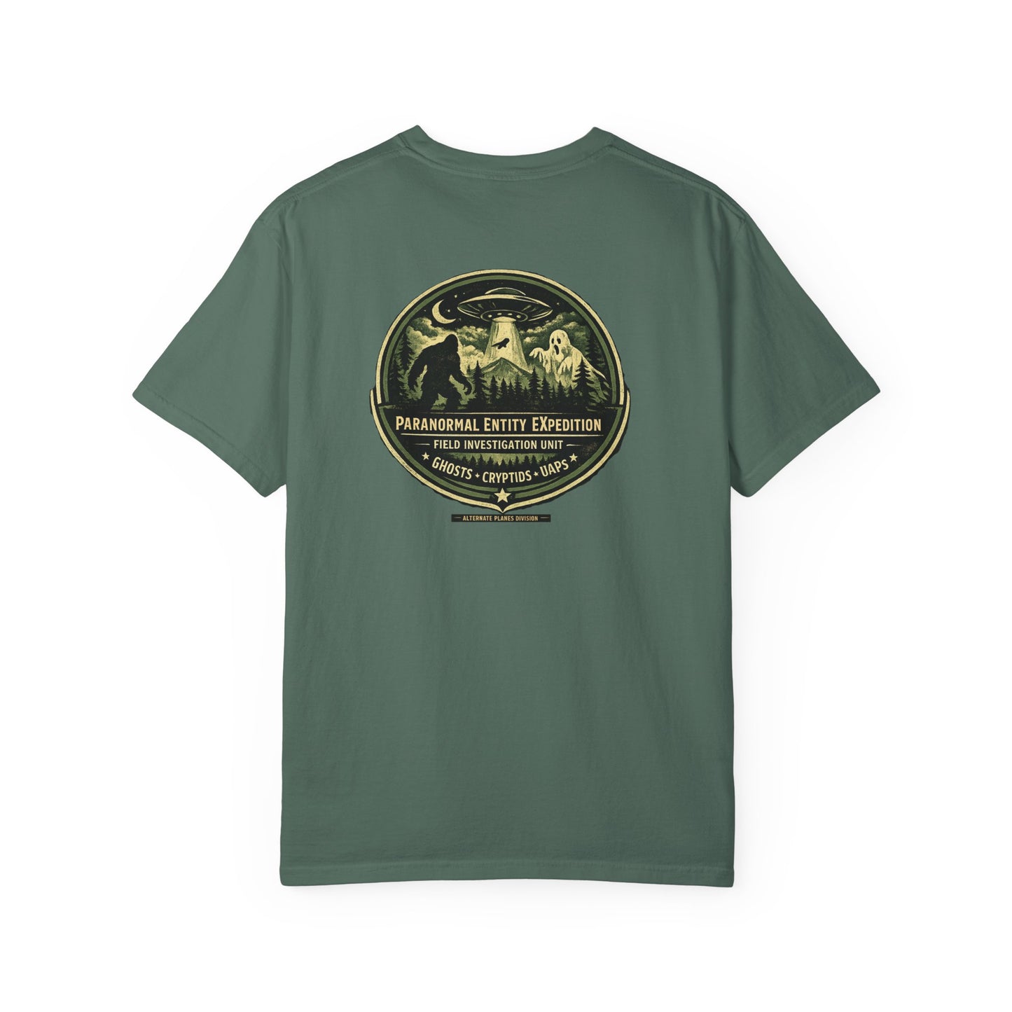 Paranormal Entity eXpedition Tee — PEX Chest Logo & Back Cryptid Badge T-Shirt